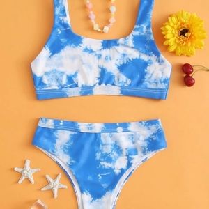 Girls tie-dye two piece bathing suit set